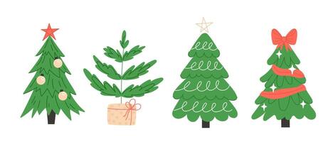 Collection of Festive Christmas Trees vector