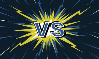 Epic Battle Showdown Versus Graphic Lightning Burst Showdown, explosion effect with lightning bolts radiating outward. Use electric blue and bright yellow vector