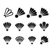 Black And White Shuttlecock Icons For Badminton vector