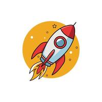 Rocket Spaceship Launch With Rocket Icon vector