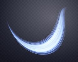 Glowing blue lines. Neon realistic energy speed. Abstract light effect vector