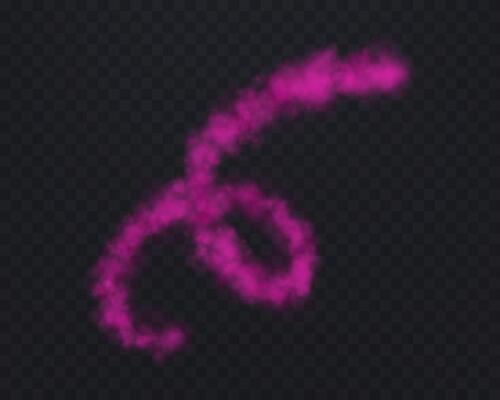 Realistic pink smoke spiral or haze. Magic fog, vapor, smoke line left by flight.