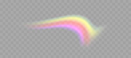 Blurred rainbow refraction overlay effect. Light lens prism effect. Holographic reflection, crystal flare leak shadow overlay. vector