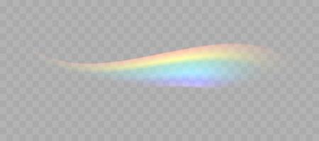 Blurred rainbow refraction overlay effect. Light lens prism effect. Holographic reflection, crystal flare leak shadow overlay. vector