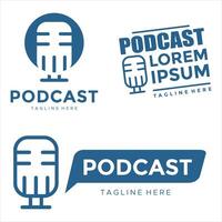 Simple and minimalist podcast logo design vector