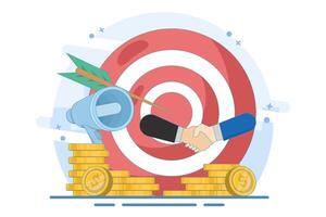 business target concept, business analyst, Planning and analysis of business or career development goals, achievement, planning and strategy, arrow, achieving goals to complete the mission. vector
