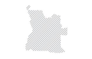 Stylized linear map of Angola in minimalistic style. illustration of the map of the country. vector