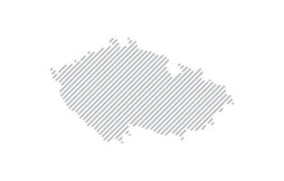 Stylized linear map of Czechia in minimalistic style. illustration of the map of the country. vector
