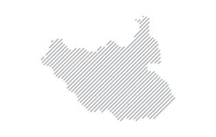 Stylized linear map of South Sudan in minimalistic style. illustration of the map of the country. vector