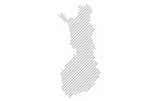 Stylized linear map of Finland in minimalistic style. illustration of the map of the country. vector