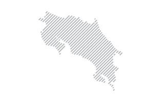 Stylized linear map of Costa Rica in minimalistic style. illustration of the map of the country. vector
