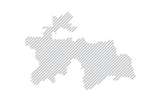 Stylized linear map of Tajikistan in minimalistic style. illustration of the map of the country. vector