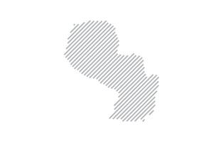 Stylized linear map of Paraguay in minimalistic style. illustration of the map of the country. vector