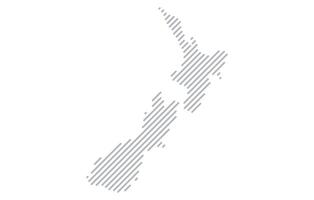 Stylized linear map of New Zealand in minimalistic style. illustration of the map of the country. vector