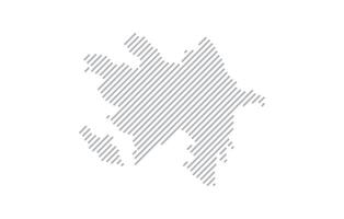 Stylized linear map of Azerbaijan in minimalistic style. illustration of the map of the country. vector