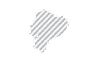 Stylized linear map of Ecuador in minimalistic style. illustration of the map of the country. vector