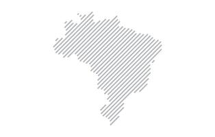 Stylized linear map of Brazil in minimalistic style. illustration of the map of the country. vector