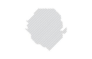 Stylized linear map of Sierra Leone in minimalistic style. illustration of the map of the country. vector