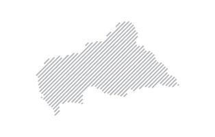 Stylized linear map of Central African Republic in minimalistic style. illustration of the map of the country. vector