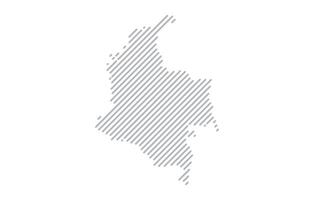 Stylized linear map of Colombia in minimalistic style. illustration of the map of the country. vector