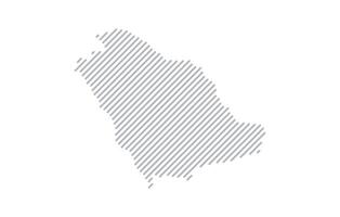 Stylized linear map of Saudi Arabia in minimalistic style. illustration of the map of the country. vector
