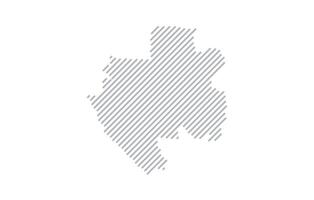 Stylized linear map of Gabon in minimalistic style. illustration of the map of the country. vector