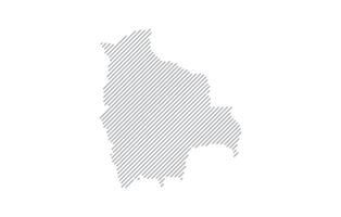 Stylized linear map of Bolivia in minimalistic style. illustration of the map of the country. vector