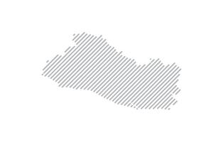 Stylized linear map of El Salvador in minimalistic style. illustration of the map of the country. vector