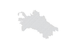 Stylized linear map of Turkmenistan in minimalistic style. illustration of the map of the country. vector
