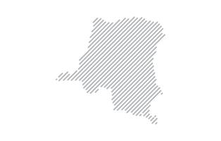 Stylized linear map of Democratic Republic of the Congo in minimalistic style. illustration of the map of the country. vector