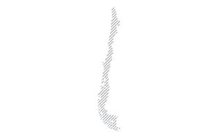 Stylized linear map of Chile in minimalistic style. illustration of the map of the country. vector