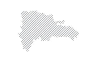 Stylized linear map of Dominican Republic in minimalistic style. illustration of the map of the country. vector