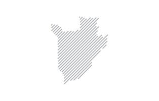 Stylized linear map of Burundi in minimalistic style. illustration of the map of the country. vector
