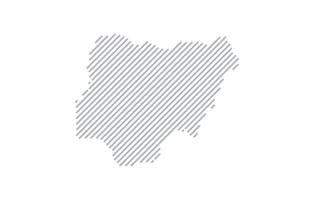 Stylized linear map of Nigeria in minimalistic style. illustration of the map of the country. vector