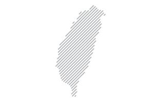 Stylized linear map of Taiwan in minimalistic style. illustration of the map of the country. vector