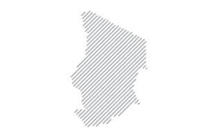 Stylized linear map of Chad in minimalistic style. illustration of the map of the country. vector