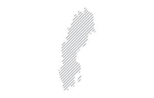 Stylized linear map of Sweden in minimalistic style. illustration of the map of the country. vector
