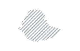 Stylized linear map of Ethiopia in minimalistic style. illustration of the map of the country. vector