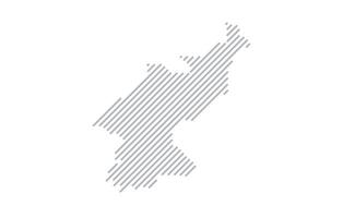 Stylized linear map of North Korea in minimalistic style. illustration of the map of the country. vector