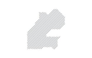 Stylized linear map of Djibouti in minimalistic style. illustration of the map of the country. vector