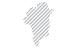 Stylized linear map of Greenland in minimalistic style. illustration of the map of the country. vector