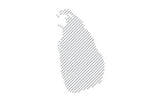 Stylized linear map of Sri Lanka in minimalistic style. illustration of the map of the country. vector