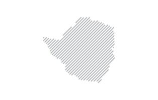 Stylized linear map of Zimbabwe in minimalistic style. illustration of the map of the country. vector
