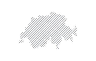Stylized linear map of Switzerland in minimalistic style. illustration of the map of the country. vector