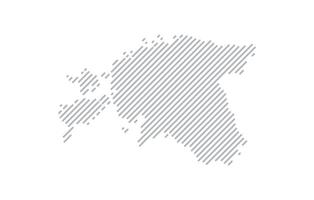 Stylized linear map of Estonia in minimalistic style. illustration of the map of the country. vector