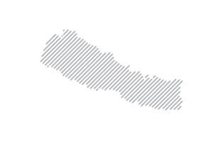 Stylized linear map of Nepal in minimalistic style. illustration of the map of the country. vector