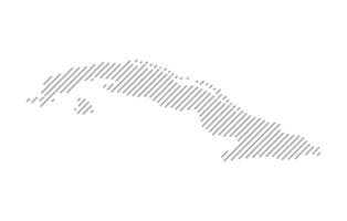 Stylized linear map of Cuba in minimalistic style. illustration of the map of the country. vector