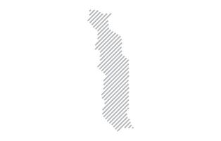 Stylized linear map of Togo in minimalistic style. illustration of the map of the country. vector