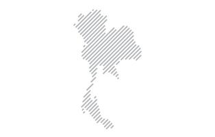Stylized linear map of Thailand in minimalistic style. illustration of the map of the country. vector