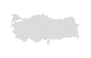 Stylized linear map of Turkey in minimalistic style. illustration of the map of the country. vector